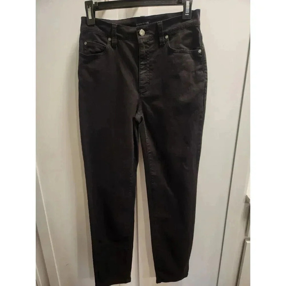 Eileen Fisher Denim - Eileen Fisher High Rise Slim Jeans in Black